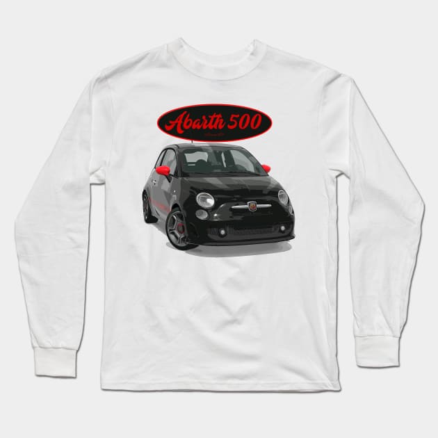 ABARTH 500 Black Red Long Sleeve T-Shirt by PjesusArt